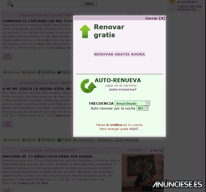 Renovación Automatizada de Anuncios Clasificados Milanuncios
