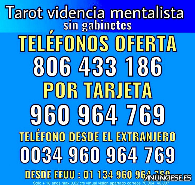 VIDENTE TAROTISTA CONSULTA GRATIS PRECIO BARATA EFICAZ 