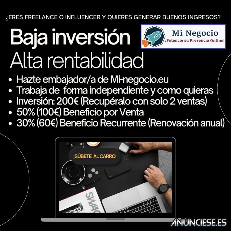 Gana 50% en comisiones por ventas y 30% ingresos recurrentes