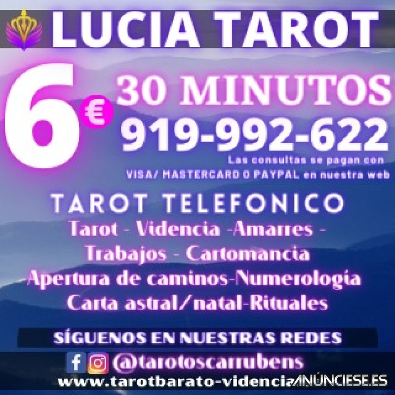 EXPERTOS VIDENTES Y TAROTISTAS EN EL AMOR POR 6 E