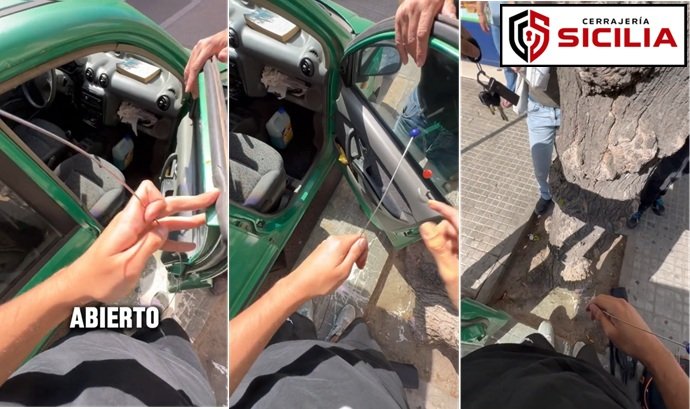 Desbloqueo técnico de puerta de coche mediante varilla de precisión en Cornellà.